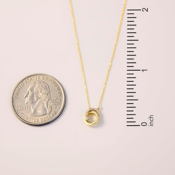 Diamond Interlocking Circle Necklace for Women - Picture 5 of 5